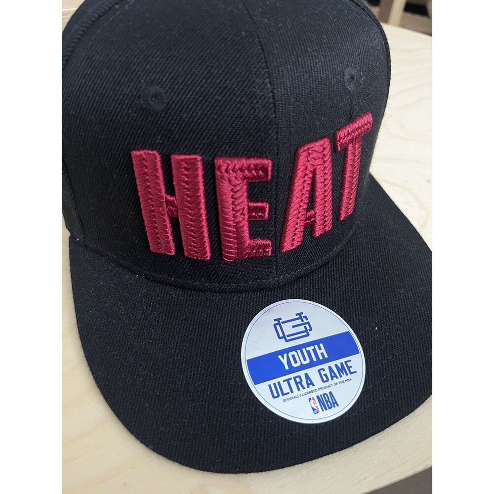 Miami Heat NBA Youth Hat Cap Official Ultra Game Snapback Black Hats Adjustable